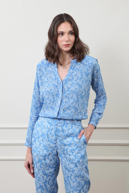 CAMISA TEC ICE DECOTE V ARABESCO BLU V25