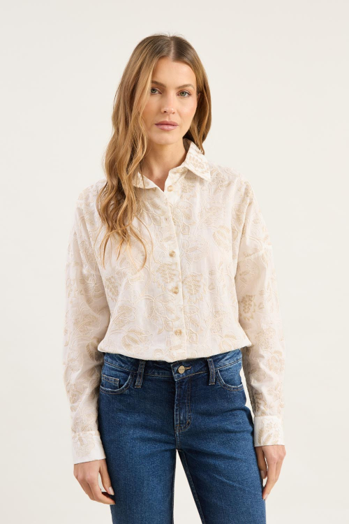 CAMISA AMPLA ALGODAO BORDADO V26