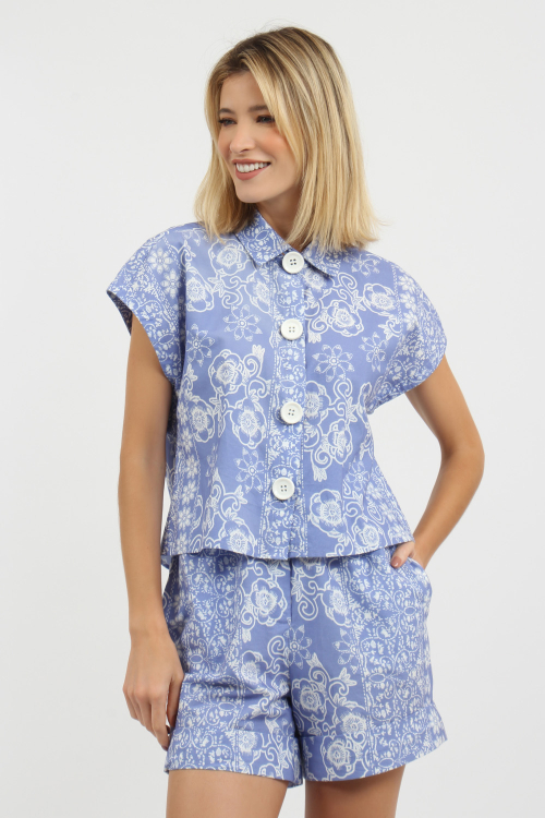 Camisa Floral Patchwork V21