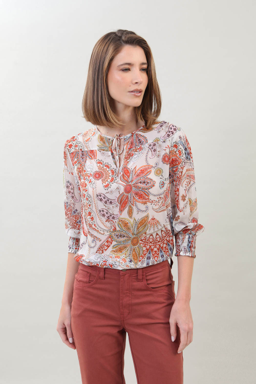 BLUSA TILLY AMARRACAO FLORAL BOHO I25