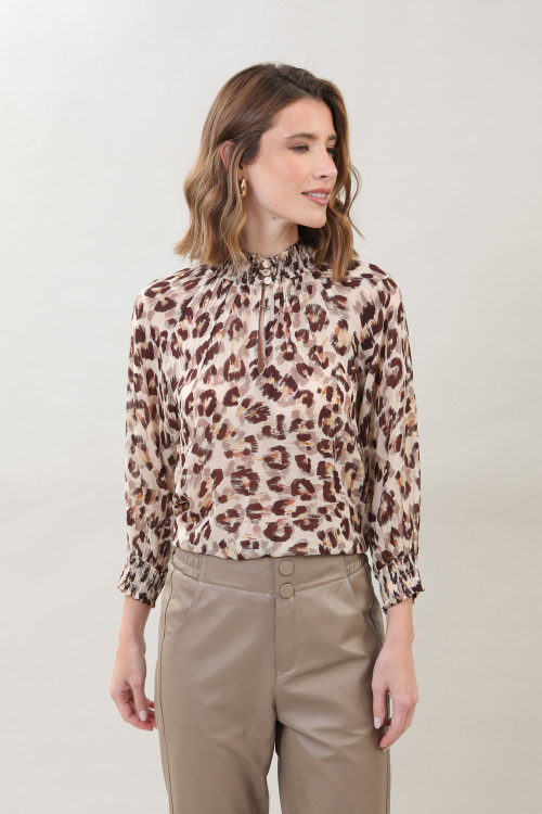 BLUSA TILLY GOLA LASTEX ANIMAL PRINT I25