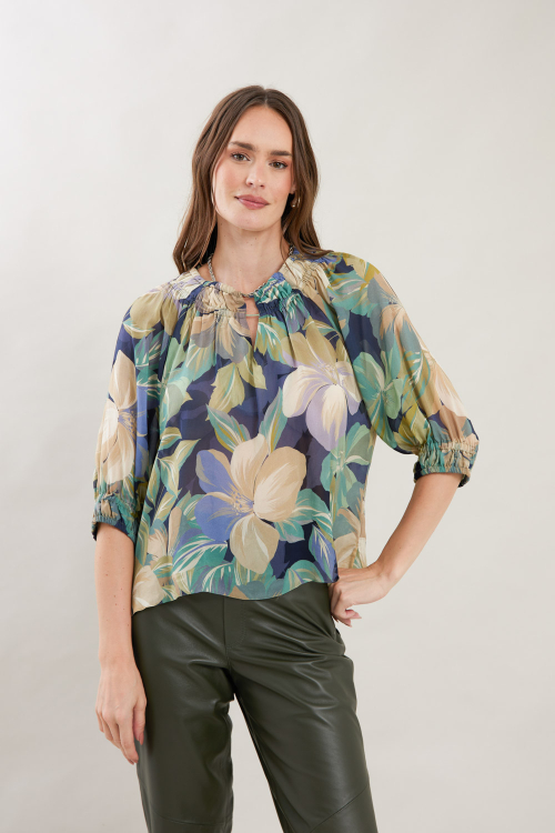 BLUSA TILLY GOLA CANALETA FLORAL FLOW I25