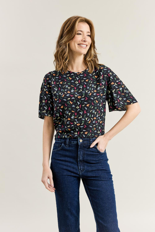 BLUSA TEC ICE FRANZIDOS FOLHAS COLORS V26