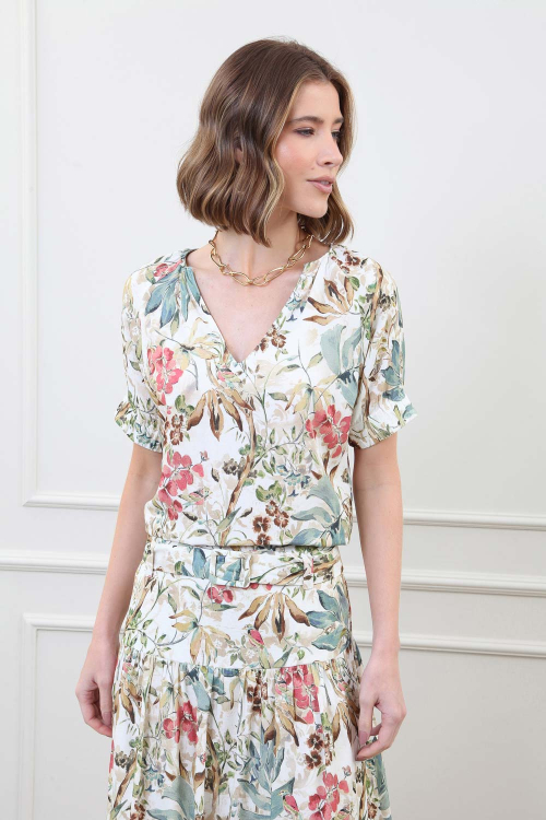 BLUSA LINHO MANOA DECOTE TUNICA LISSE V25