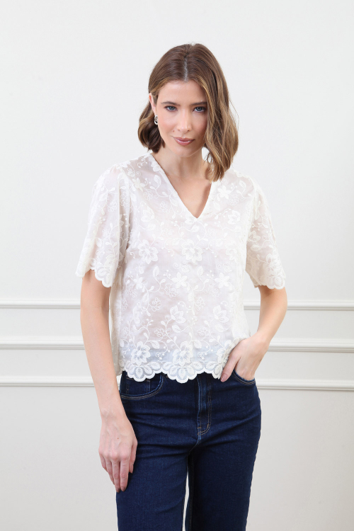 BLUSA LIOCEL BORDADO DECOTE V V25