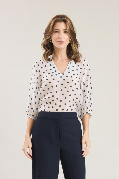 BLUSA ORGANZA DECOTE V POIS V26