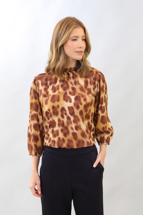 BLUSA EASY GOLA FRANZIDA ONCA OMBRE I25