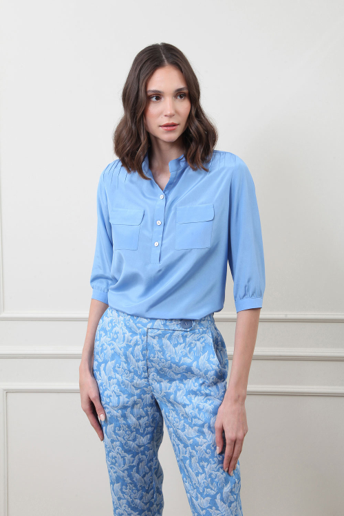BLUSA SEDA PURA BOLSOS V25