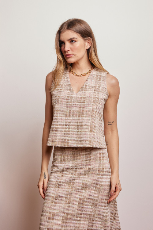 REGATA TWEED DE MALHA XADREZ