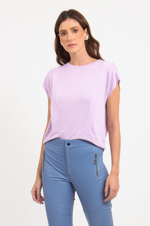 Blusa Recortes Malha Tricot V22