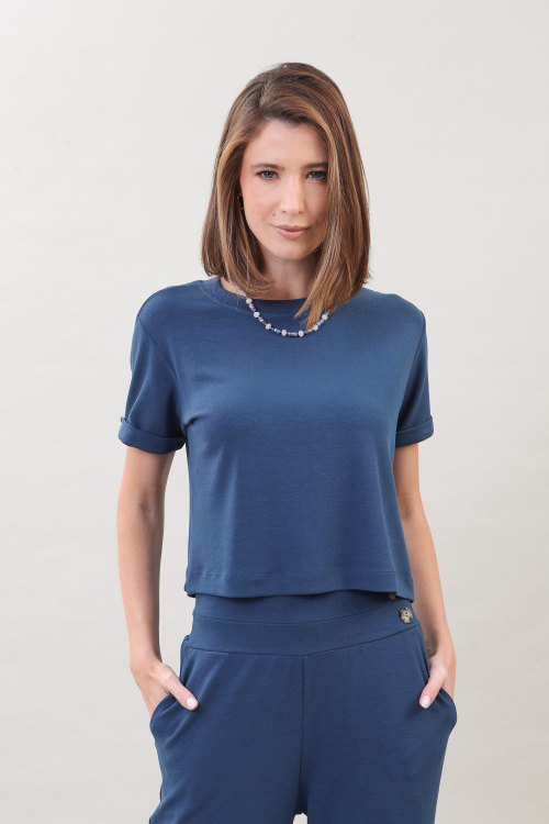 BLUSA CREPE DE MALHA CROPPED I25