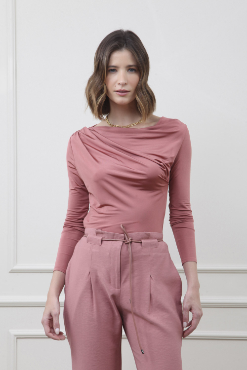 BLUSA MALHA GLOSS FRANZIDO DEGAGE I24