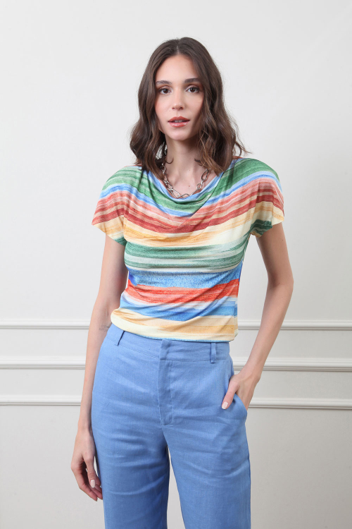 BLUSA MALHA ELEGANCE BATEAU LISTRA COLOR V25