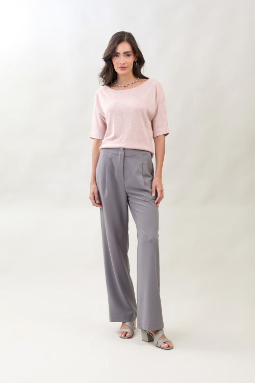 BLUSA MALHA TRICOT MESCLA DECOTE BARDOT I25