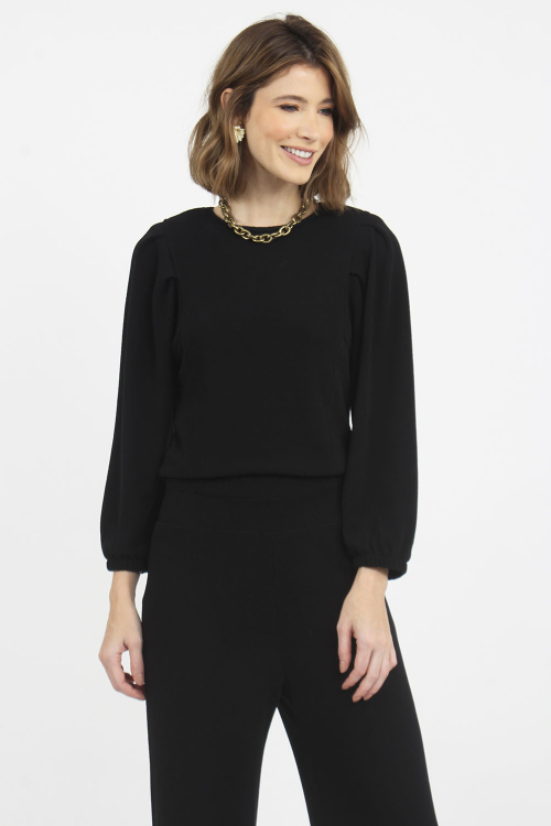 Blusa Crepe De Malha Manga Puff I22