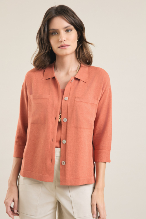 CAMISA TRICOT BOLSOS V26