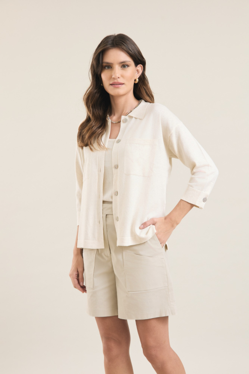CAMISA TRICOT BOLSOS V26