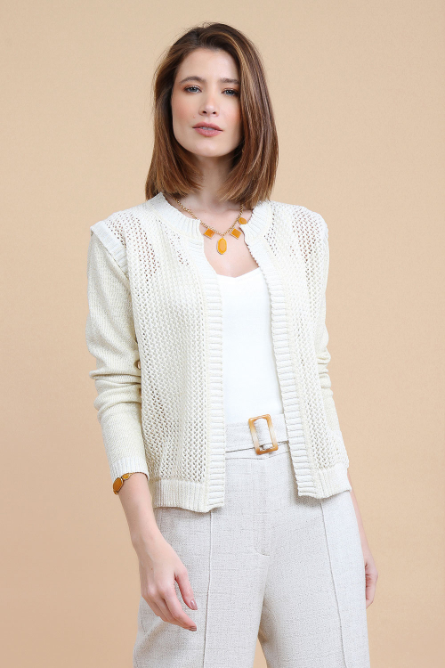 Cardigan Trt Recortes Shine I23