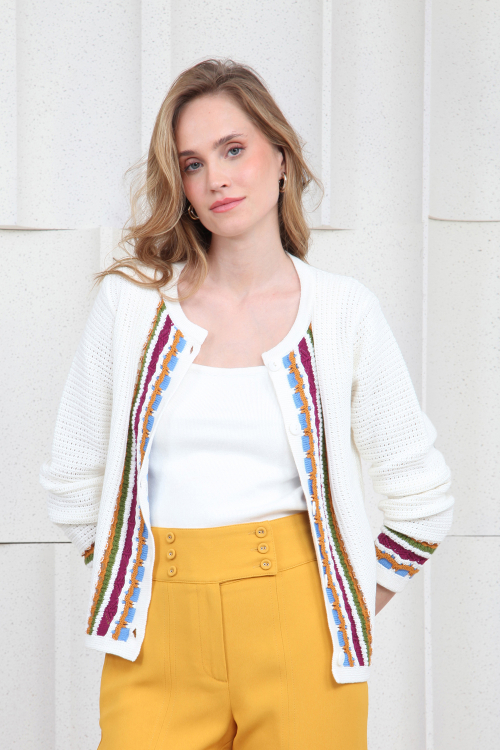 Cardigan Tricot Listras Bodadas V24