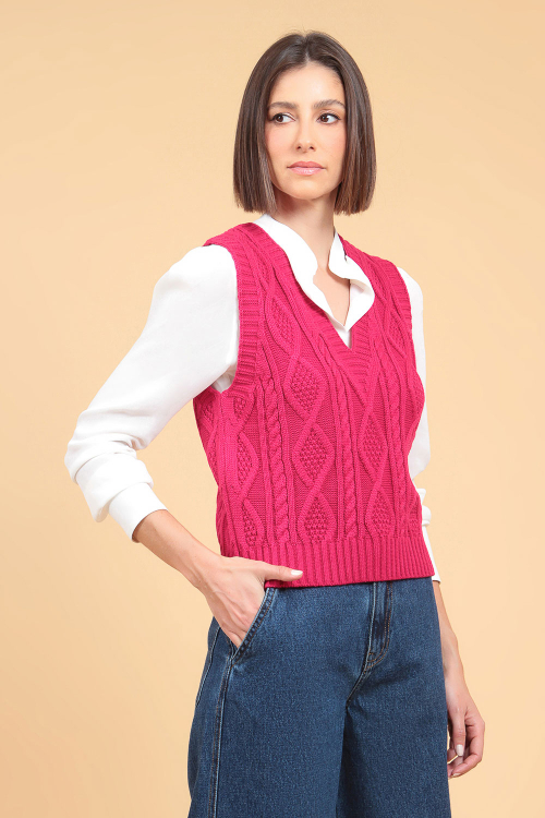 Colete Tricot Decote V. I23