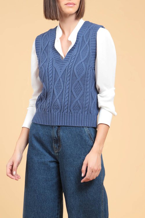 Colete Tricot Decote V. I23