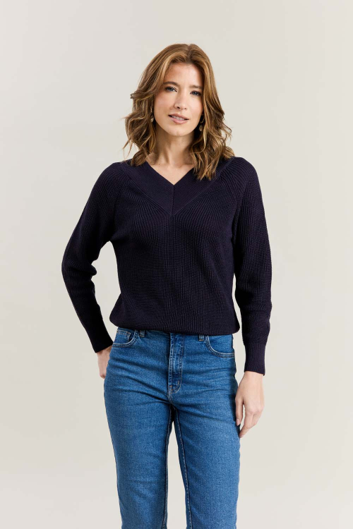 BLUSA TRICOT DECOTE V FRENTE E COSTAS V26
