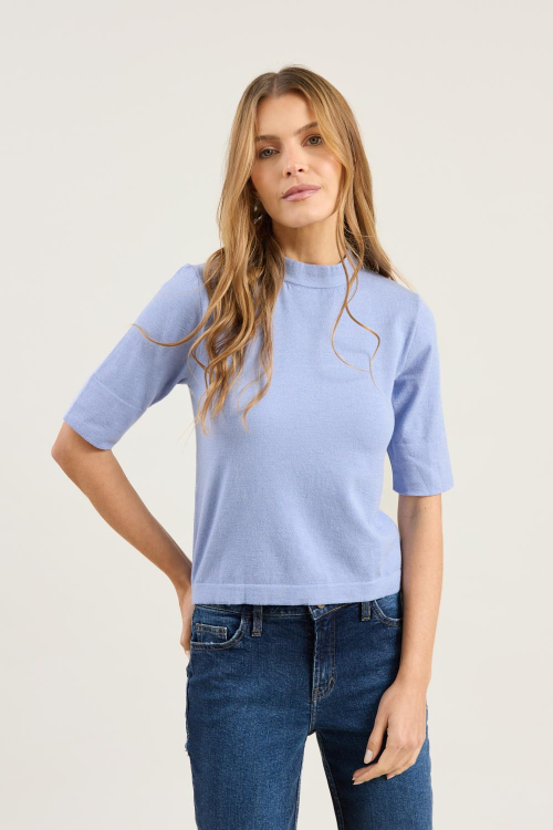 BLUSA TRICOT MANGA DOBRADA V26