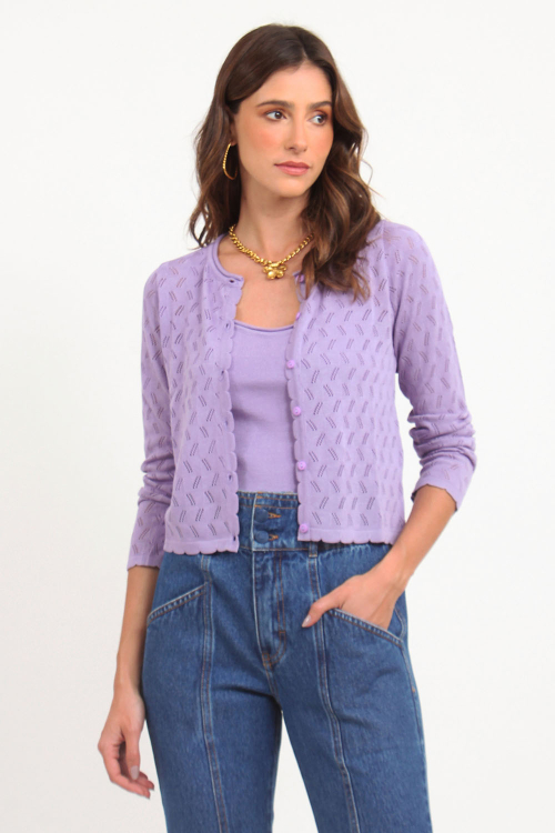 Cardigan Tricot Rendado V22