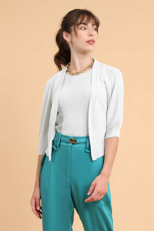 Cardigan Trt Lurex Mg. Puff I23