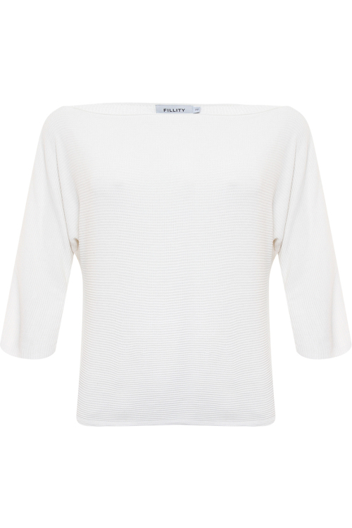 Blusa Tricot Manga 3/4 Bateau I23