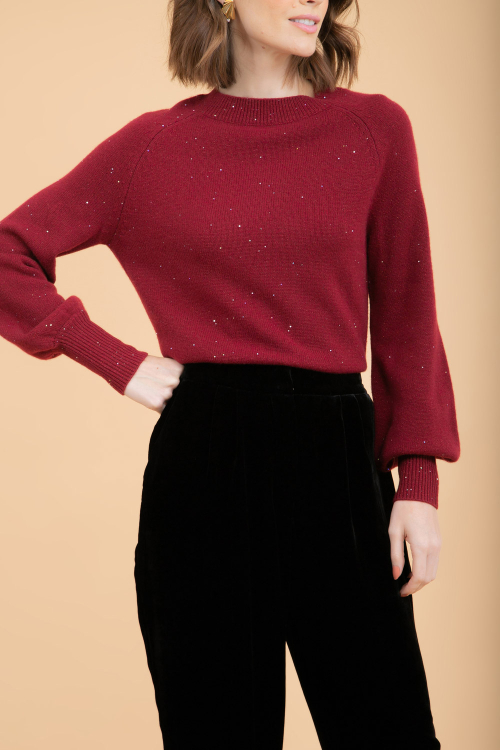 BLUSA CASHMERE MANGA PUFF SHINE I23