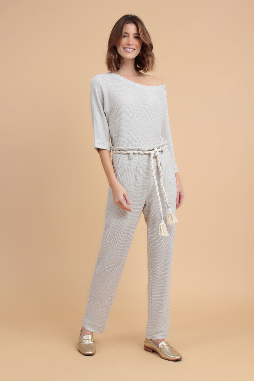 Calca Malha Texturizada Shine Clochard I23