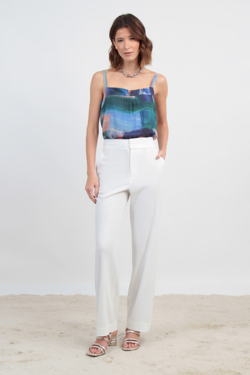Calça Linho Stella Bordado V22