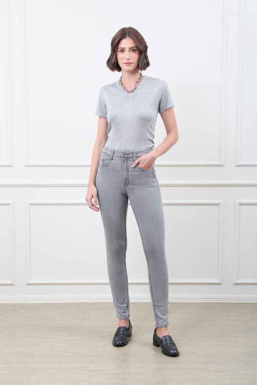 CALCA JEANS FIT CINZA I24