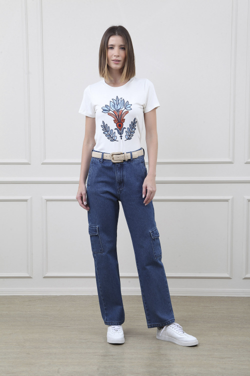 CALCA JEANS CARGO I24