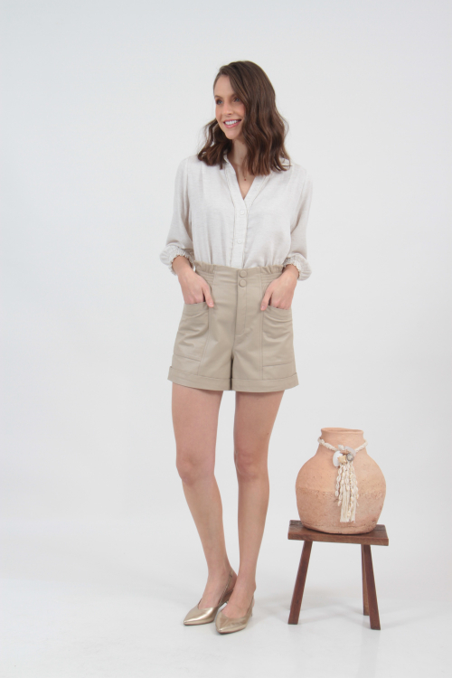 SHORTS  COURO ELASTICO
