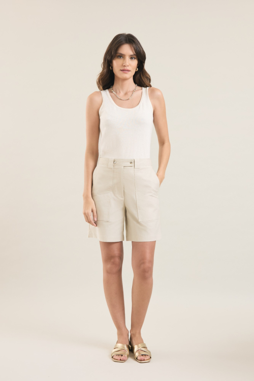 SHORTS COTTON PREMIER COS BOTAO DUPLO V26