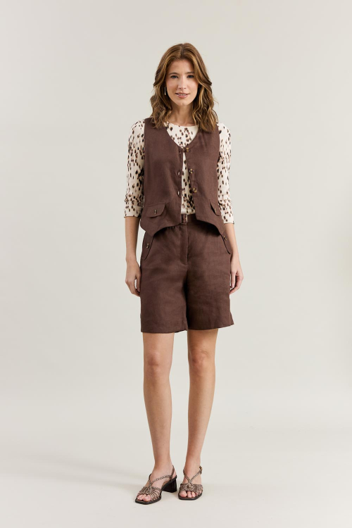SHORTS PURO LINHO FIVELA V26