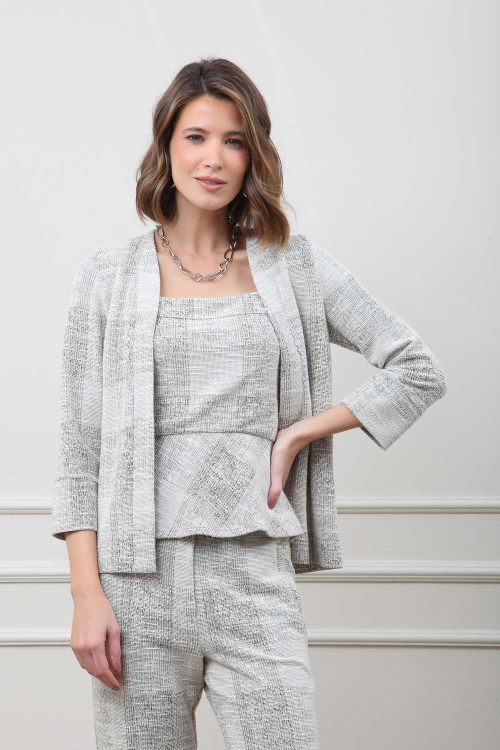 CASACO TWEED DE MALHA SQUARE V25