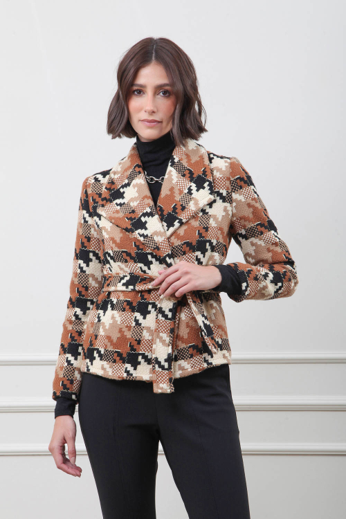 CASACO TWEED PIED POULE GOLA I24