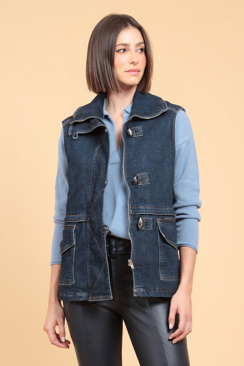 Colete Jeans Matelasse I23