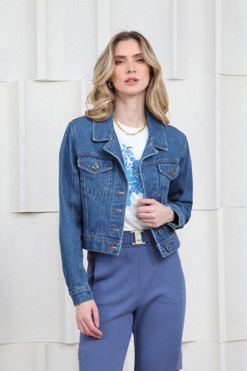 JAQUETA JEANS GOLA CROPPED V24