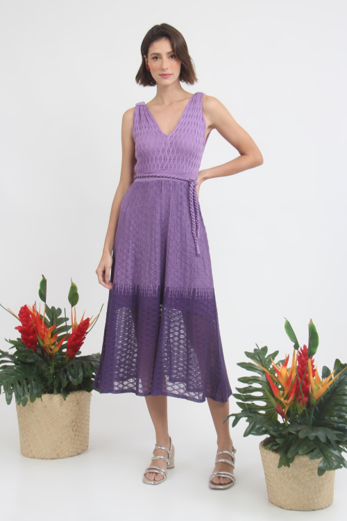 Vestido Tricot Rendado Tie Dye V22