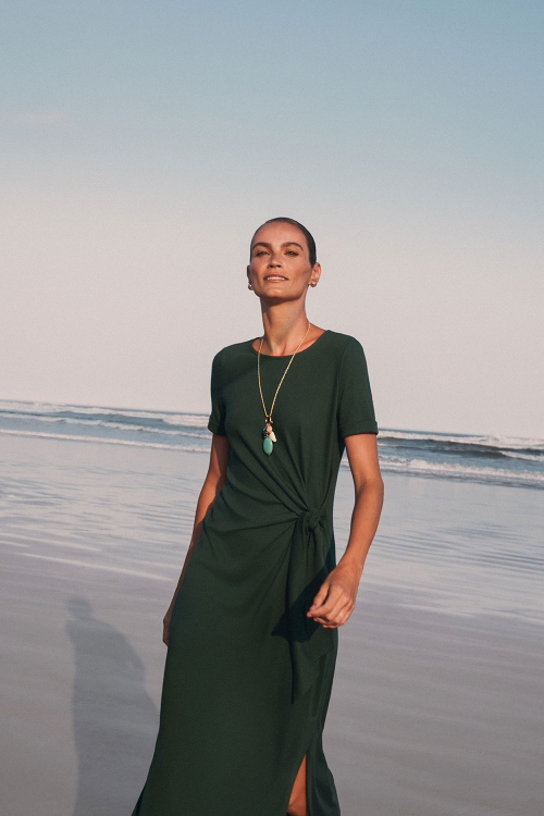 VESTIDO MALHA COTONE AMARRACAO V25