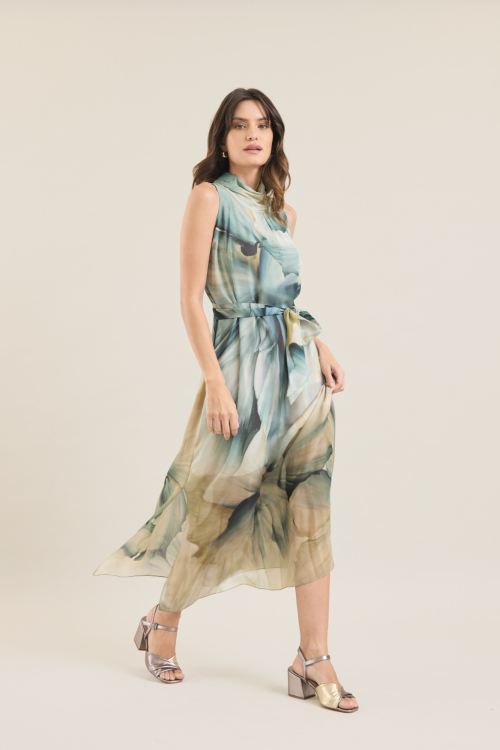 VESTIDO TILLY GOLA FLORAL OMBRE V26