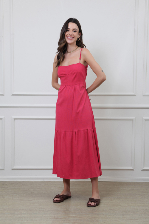 Vestido Linho Stella Amarração Costas V22