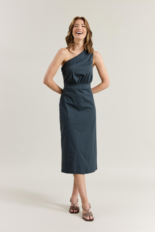 VESTIDO TRICOLINE PREMIUM UM OMBRO SO V26