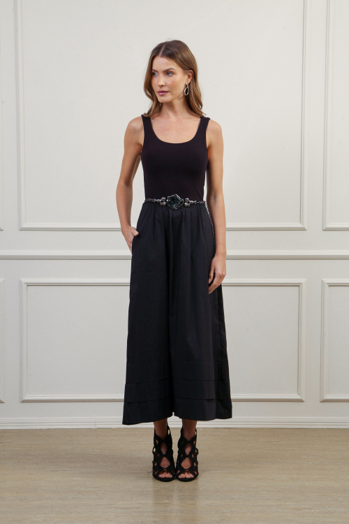 VESTIDO CREPE DE MALHA E TRICOLINE PREMIUM V25