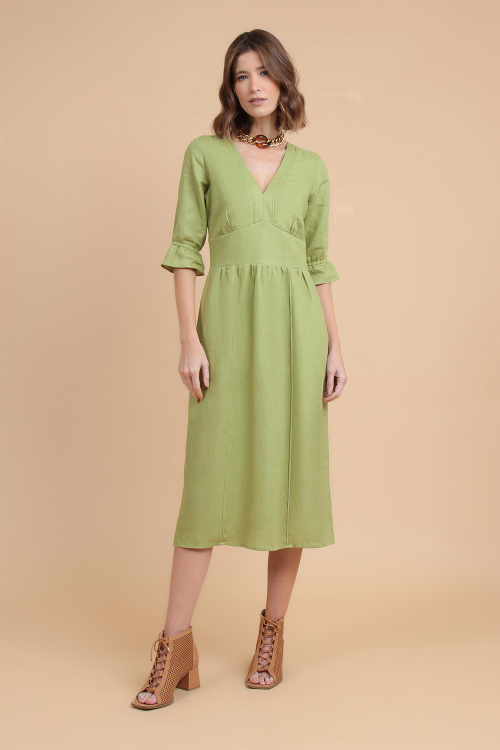 Vestido Puro Linho Vivos I23
