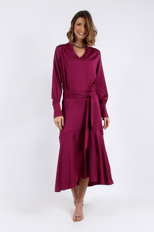 Vestido Decote V Com Pala - P - V20